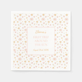 Cute Kids "Första Resa runt Sol" födelsedag Pappersservett