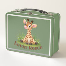 Cute Kids Giraffe Anpassningsbar Lunchbox