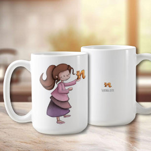 Cute Kids Girl Squirrel Kaffemugg
