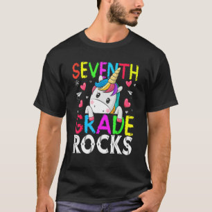 Cute Kids Girls Unicorn sjunde Klass Sten back T Shirt