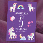 Cute Kids Girly Unicorn Birthday Inbjudningar<br><div class="desc">Få redo att wow din lilla prinsessa med den här Cute Kids Girly Unicorn Birthday Design! Perfekt för en magisk födelsedagsfest, den här snygga nybilden har en lila encorn omgiven av gnistra glitter och regnbåge muffinsar. Med sin lättviktiga och bekväma känsla är den också underbar för den dagliga bäran. Få...</div>