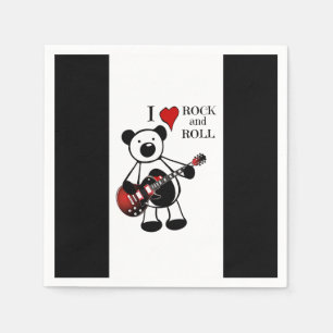 Cute Kids Guitar Rock and roll Teddy Music Party Pappersservett