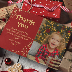 Cute Kids Guld Glitter Fotopul - jul Tack Kort