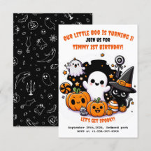 Cute Kids Halloween 1:a födelsedagsinbjudan