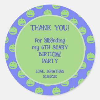 Cute Kids Halloween Birthday Tack Sticker Runt Klistermärke