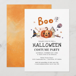 Cute Kids Halloween Costume Party Inbjudningar