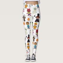 Cute Kids Halloween Costume Party Mönster Leggings
