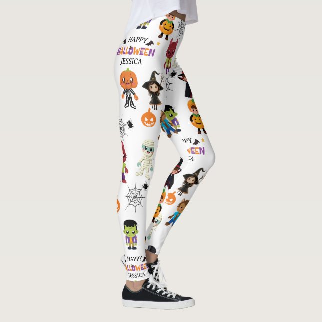 Cute Kids Halloween Costume Party Mönster Leggings (Höger)
