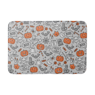 Cute Kids Halloween Doodle Mönster Badrumsmatta