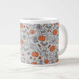 Cute Kids Halloween Doodle Mönster Jumbo Mugg