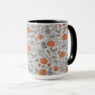 Cute Kids Halloween Doodle Mönster Mugg