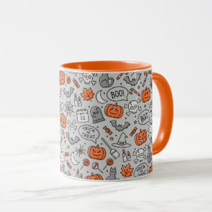 Cute Kids Halloween Doodle Mönster Mugg