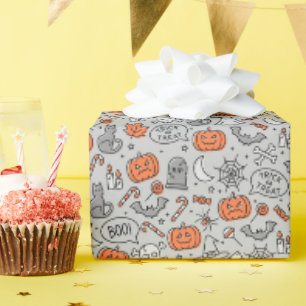 Cute Kids Halloween Doodle Mönster Presentpapper