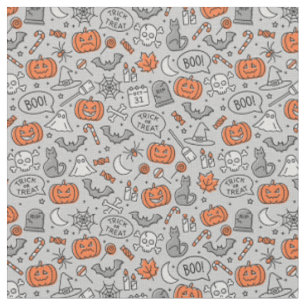 Cute Kids Halloween Doodle Mönster Tyg