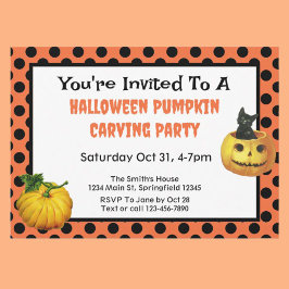 Cute Kids Halloween Pumpkin Carving Party Inbjudningar