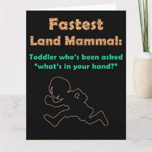 Cute Kids Humor: Fästland Mammal Småbarn Funny Kort