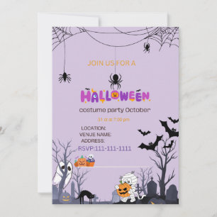 Cute Kids-inbjudan Halloween Costume party Inbjudningar