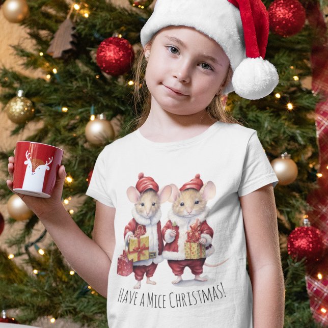 Cute Kids jul - djur Smöss Barns festliga T Shirt (Skapare uppladdad)