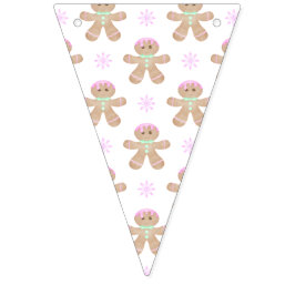 Cute Kids jul Gingertea Cookie Mönster Vimplar