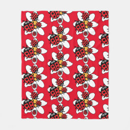 Cute Kids ladybird Family Fleecefilt