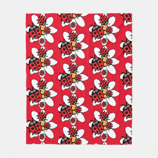 Cute Kids ladybird Family Fleecefilt (Framsidan)