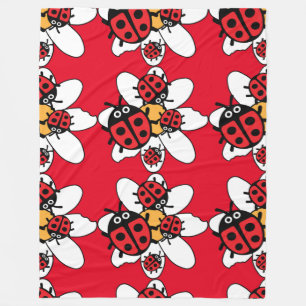 Cute Kids ladybird Family Fleecefilt