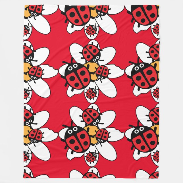 Cute Kids ladybird Family Fleecefilt (Framsidan)