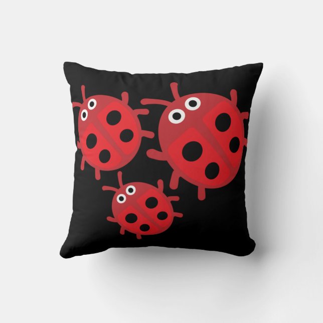 Cute Kids ladybird Family Kudde (Baksida)