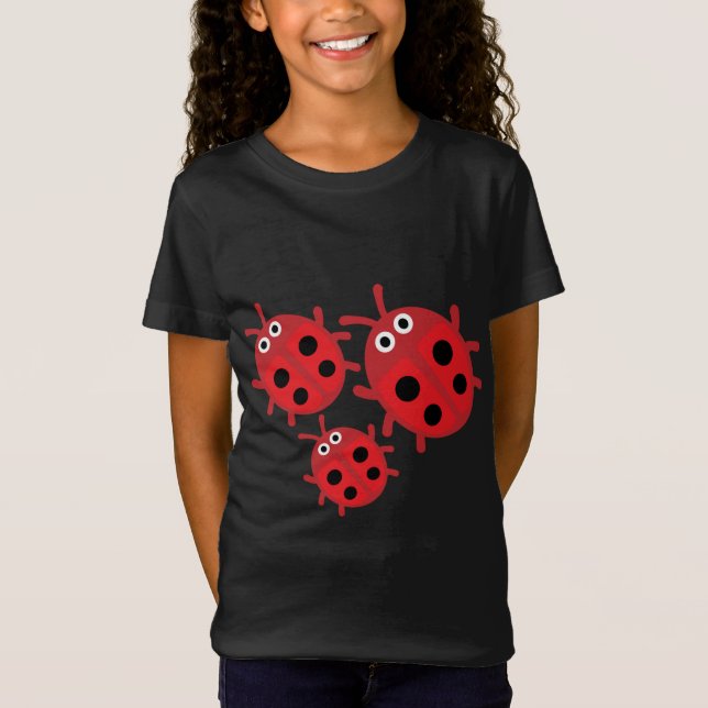 Cute Kids ladybird Family T-Shirt (Framsida)