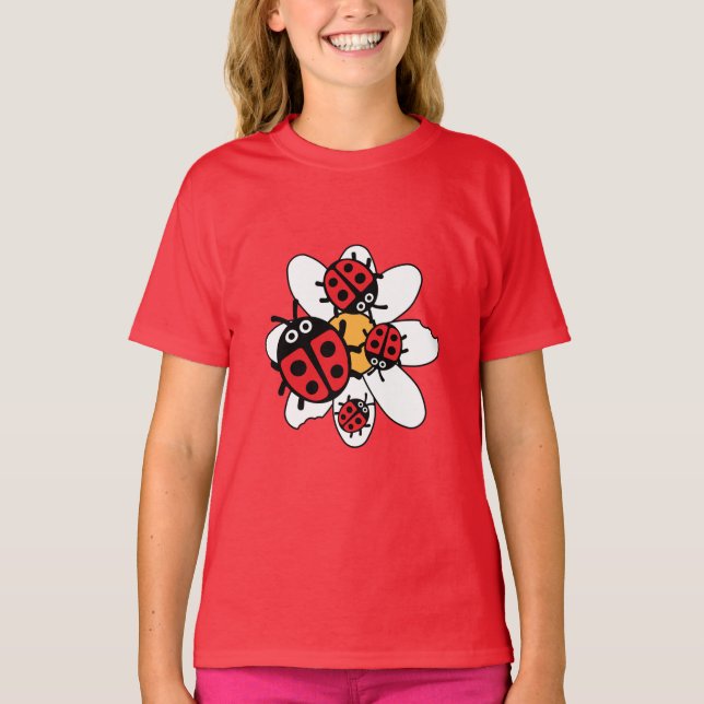 Cute Kids ladybug T Shirt (Framsida)