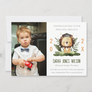 Cute Kids Lejon Foliage Photo Preschool Studenten Inbjudningar