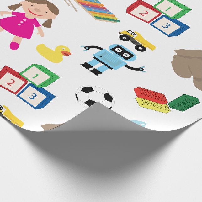 Cute Kids Leksak Mönster Presentpapper (Hörn)