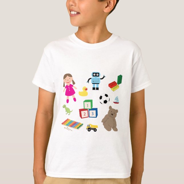 Cute Kids Leksak Mönster T Shirt (Framsida)