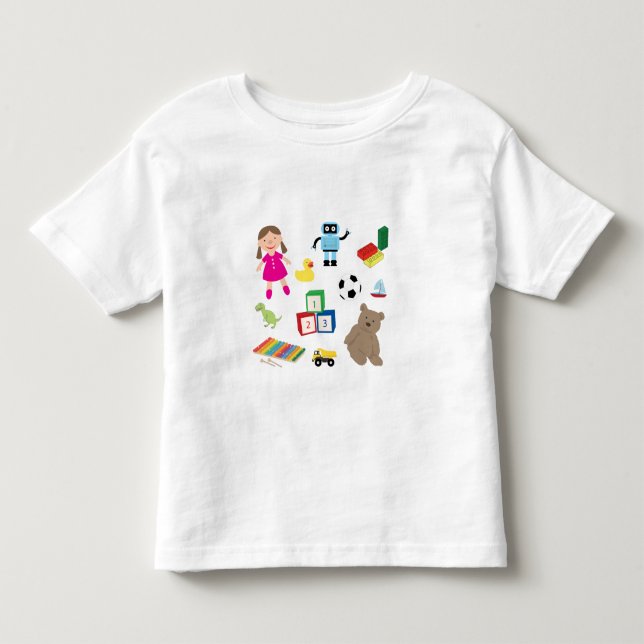 Cute Kids Leksak Mönster T Shirt (Framsida)