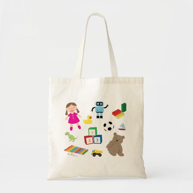 Cute Kids Leksak Mönster Tygkasse (Framsidan)