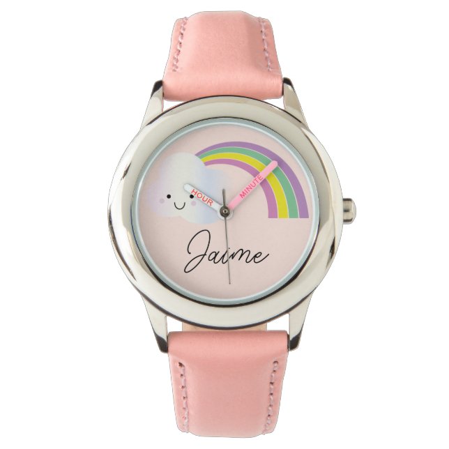Cute Kids Magical Rainbow and Cloud Armbandsur (Framsida)