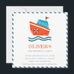 Cute Kids Nautical Boat any Age Birthday Inbjudan<br><div class="desc">Om du behöver ytterligare anpassningar kan du kontakta mig på yellowfebstudio@gmail.com.</div>