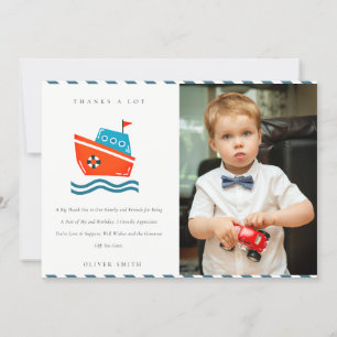 Cute Kids Nautical Boat Photo any Age Birday Tack Kort