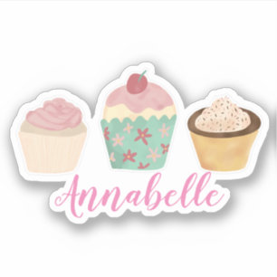 Cute Kids Pastel Cupaka Personlig Klistermärken