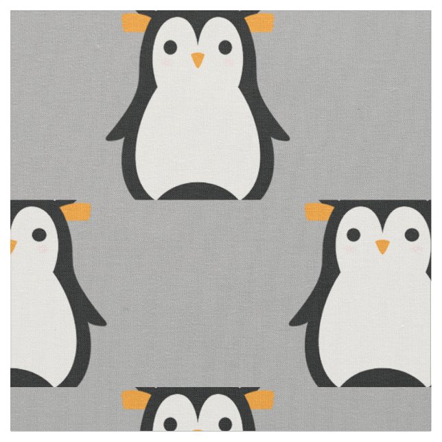 Cute Kids Penguin Tecknad Baby Nursery Tyg (Närbild)