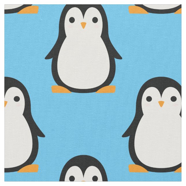 Cute Kids Penguin Tecknad Baby Nursery Tyg (Närbild)