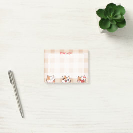 Cute Kids Personalizable Namn Manga Tecknad Cat Post-it Block
