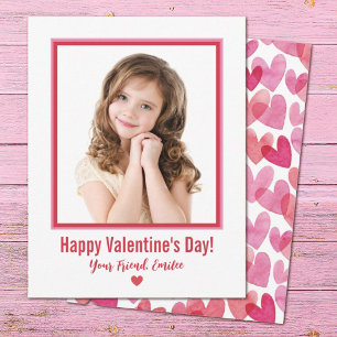 Cute Kids Photo Valentines day Card Julkort