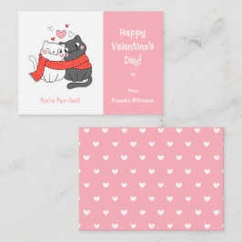 Cute Kids PurrFect Cat Valentines day Rosa Anteckningskort