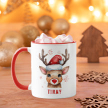 Cute Kids Reindeer Mugg med Namn
