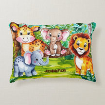 Cute Kids Safari Jungle Animals Personlig Namn