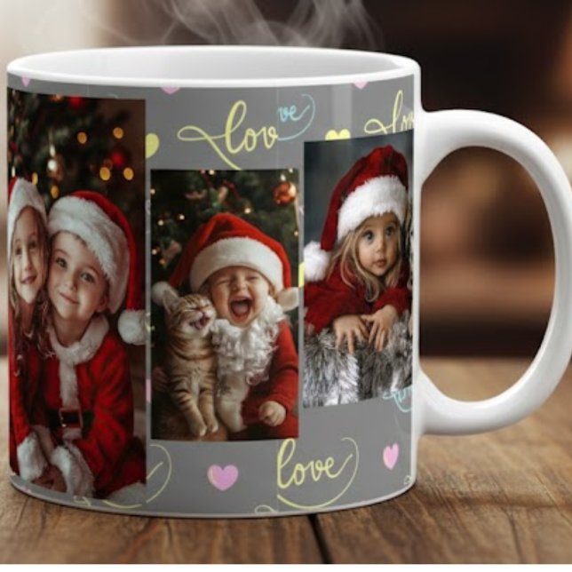 Cute Kids Santa Photo Collage Mug Jumbo Mugg (Skapare uppladdad)
