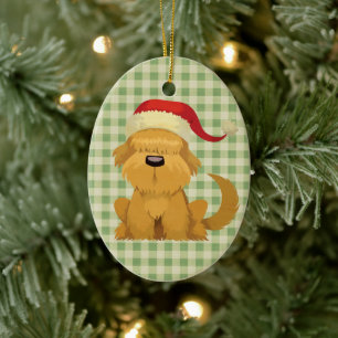 Cute Kids Santa Puppy Jul Julgransprydnad Keramik
