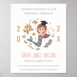 Cute Kids Sjöjungfru under vatten Preschool Studen Poster