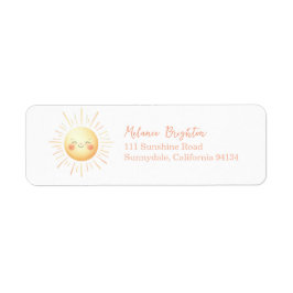 Cute Kids Smilde Watercolor Sol Returadress Returadress Etikett